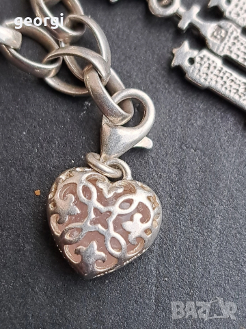 сребърна гривна Thomas sabo Charm club със 7 талисманчета , снимка 10 - Гривни - 52591377