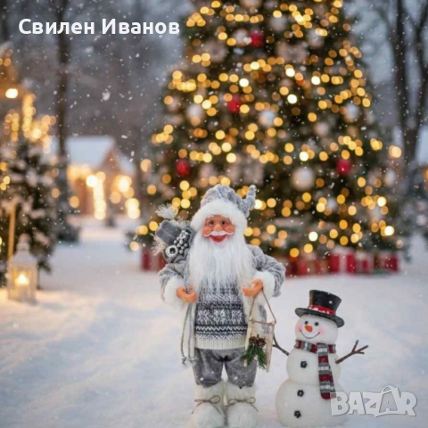 Декоративен Дядо Коледа в сиво – уют, топлина и празничен дух у дома (50 / 70 / 90 см), снимка 5 - Декорация за дома - 52342557