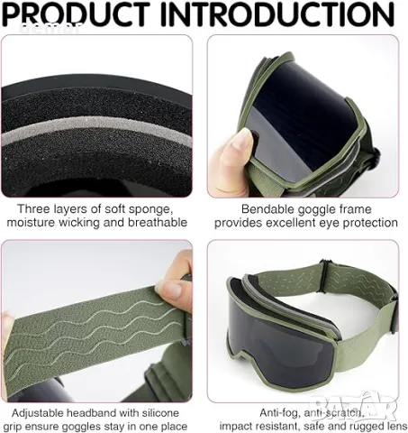 NewBEP очила за ски сноуборд - UV защита, против замъгляване, OTG очила за ски сняг за мъже жени, снимка 4 - Зимни спортове - 48835282