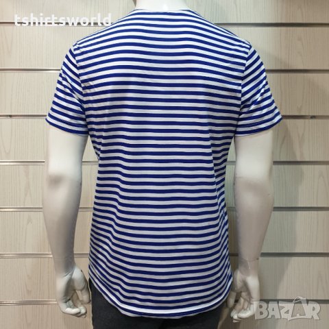 Нова мъжка класическа моряшка тениска на райе, снимка 6 - Тениски - 32048100
