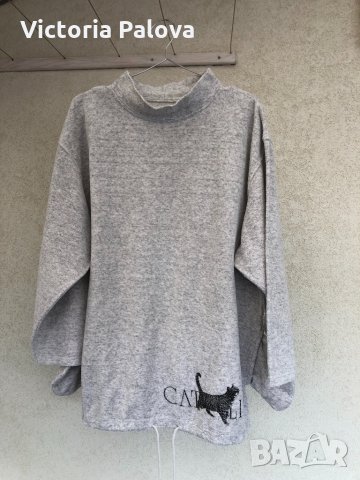 Домашна блуза с джобове “котки”, снимка 4 - Блузи с дълъг ръкав и пуловери - 31216079