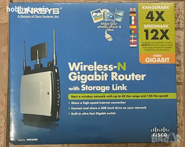 Linksys WRT350N Wireless-N Gigabit router, снимка 1
