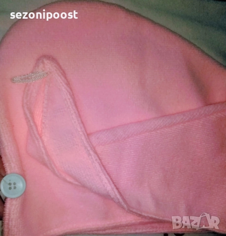 🌸Дамски чисто нов зимен плюшен тюрбан за мокра коса с копче🌸 