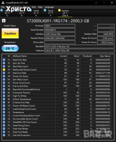 Хибриден диск SEAGATE 2TB Firecuda SSHD SATA 2.5" 5400rpm 128MB ST2000LX001-1RG174, снимка 4 - Твърди дискове - 55878056