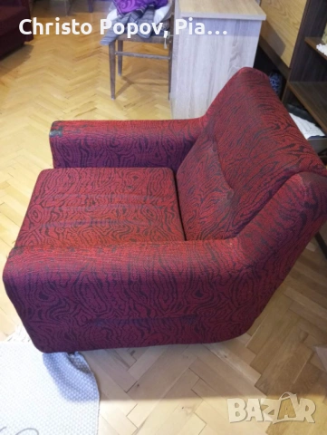 Два фотьойла + табуретка на колела, снимка 2 - Дивани и мека мебел - 53938837