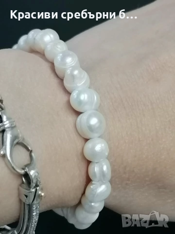 Гривна от естествени перли, снимка 2 - Гривни - 53117113