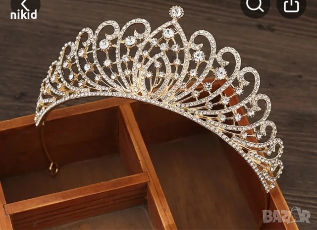 Пръснато ветрило метална корона тиара дамска детска , снимка 5 - Аксесоари за коса - 52069995