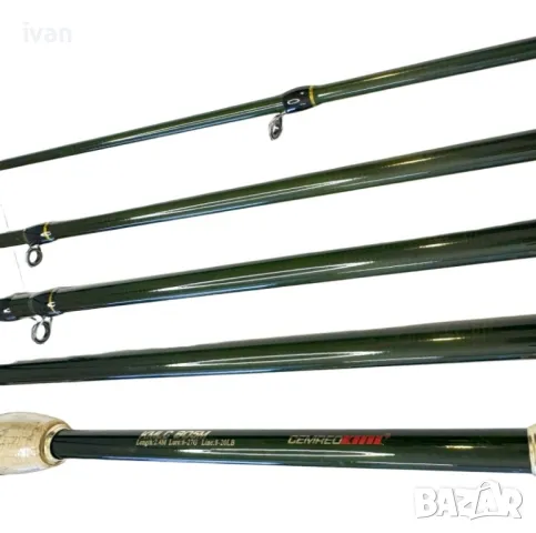 Спининг Карбонова  пръчка 2.4 метра, каст 6-27 гр. лека и удобна 127 гр. , снимка 2 - Въдици - 50412620