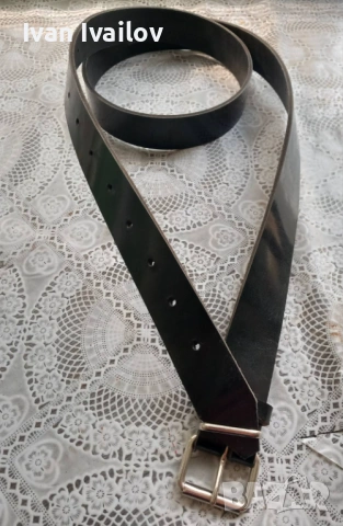 Луксозен МАКСИ мъжки колан – Черен Лак – ЕСТЕСТВЕНА КОЖА (145 см), снимка 3 - Колани - 54123833