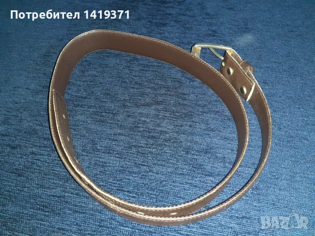 Красив кафяв кожен дамски колан с дължина 106.5 см, снимка 2 - Колани - 48108830