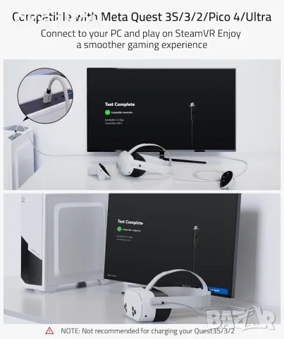 Syntech Link кабел 16FT за PCVR , високоскоростен компютърен трансфер на данни, USB 3.0 към USB C, снимка 3 - Кабели и адаптери - 48978081