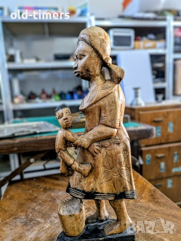 Дървена статуетка , снимка 3 - Статуетки - 53157680