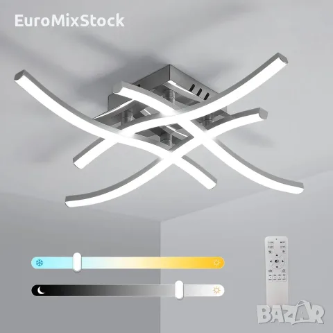 Модерен LED Плафон с Дистанционно Pheashine 28W / 2350LM | Регулируем 3000K-6500K Хром