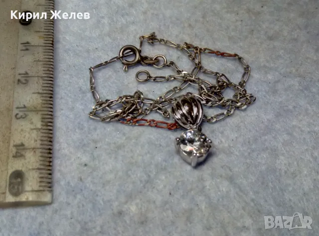 ФИНО СРЕБЪРНО ЛАНЧЕ СРЕБРО 925 с ПОСРЕБРЕНА АРТ ВИСУЛКА от БЛАГОРОДНА СТОМАНА с ИСКРЯЩ ЦИРКОН 20559, снимка 6 - Колиета, медальони, синджири - 49757308