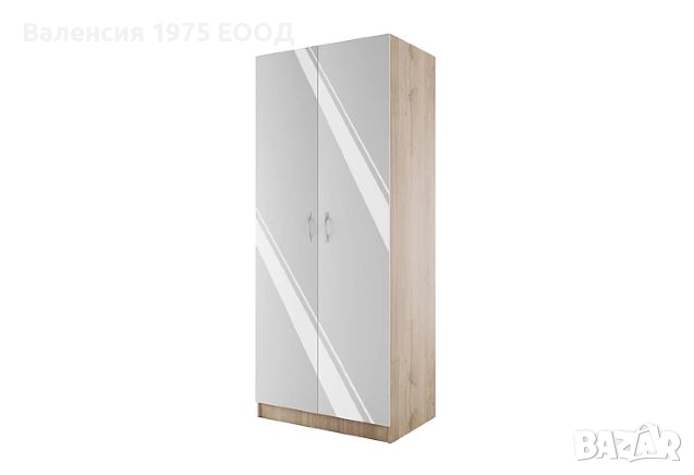 Двукрил гардероб Сити 1007 сонома, орех или комбинация бяло/ арвен, снимка 9 - Гардероби - 46495099
