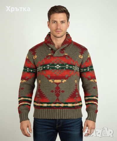 Polo Ralph Lauren Aztec - Оригинален мъжки пуловер размер M, снимка 1