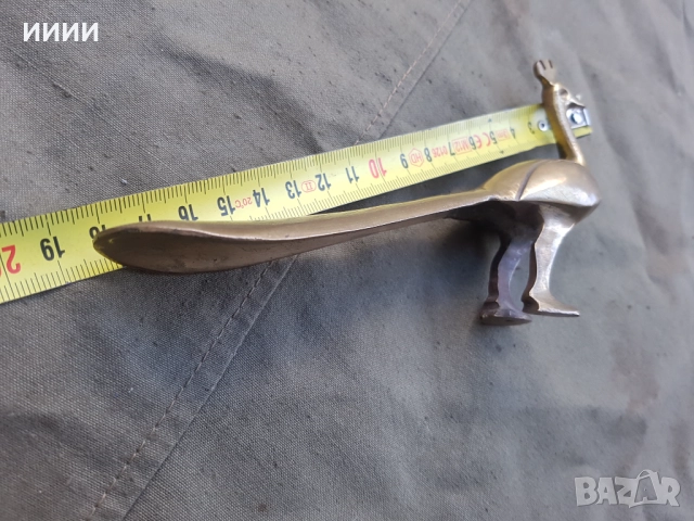Бронзова пластика статуетка обувалка паун, снимка 3 - Антикварни и старинни предмети - 52618067