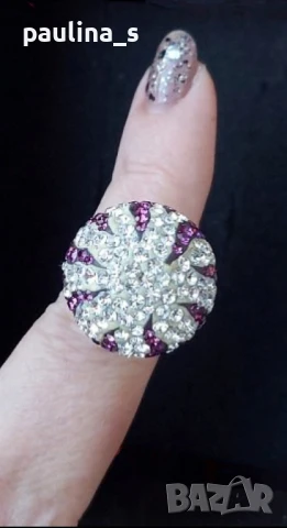 Два различни пръстена / Swarovski / Нов сребърен пръстен с регулация, проба 925 / топка , снимка 17 - Пръстени - 29670193