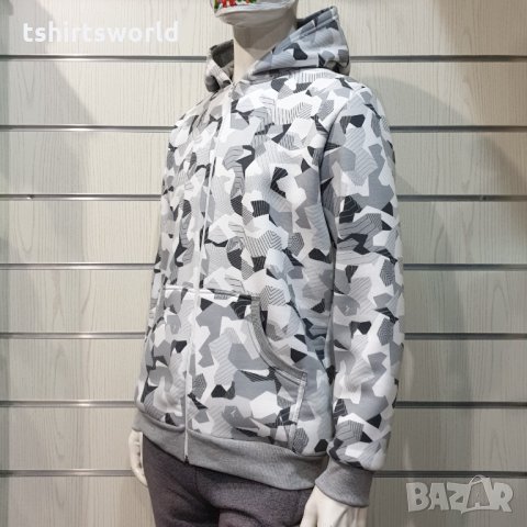 Нов мъжки камуфлажен суичър с цип и качулка, снимка 14 - Суичъри - 35565161
