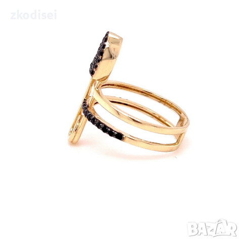 Златен дамски пръстен 3,66гр. размер:57 14кр. проба:585 модел:21954-5, снимка 4 - Пръстени - 44765842