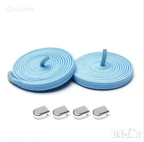 Плоски ластични връзки за обувки с метални стопери, снимка 2 - Други - 42331929