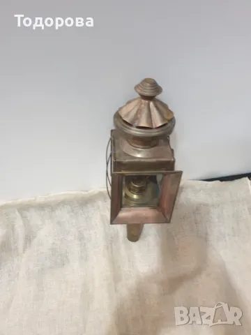 Бронзов транспортен фенер, снимка 2 - Антикварни и старинни предмети - 50140349