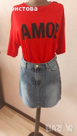 Дънкова пола с кантове - 12,00лв., снимка 11 - Поли - 30468116