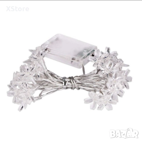 Многоцветни коледни LED лампички с цветя с щепсел - Многоцветни, дължина - 5м ,28бр лампички., снимка 6 - Други - 52112098