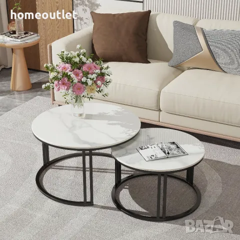 ПРОМОЦИЯ Декоративни маси с плот от синтерован камък WISFOR JJ-XZ999-BLB, снимка 2 - Маси - 48990421