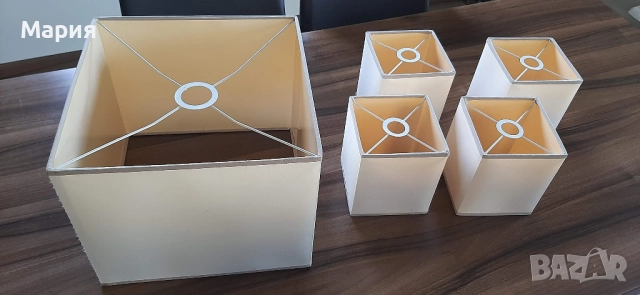 Плафони за лампа 4бр. малки   и един голям., снимка 2 - Полилеи - 37734858