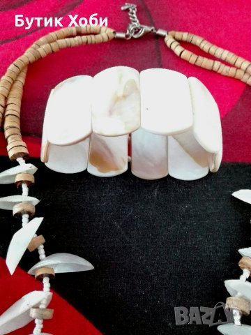 Комплект от естествен седеф 1, снимка 5 - Бижутерийни комплекти - 32089841