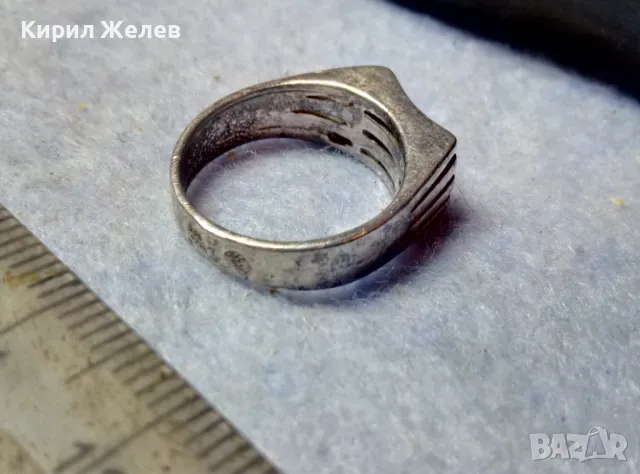 СТАР СРЕБЪРЕН ПРЪСТЕН СРЕБРО 925 МАЙСТОРСКА РЪЧНА РЕТРО АРТ СТИЛ ИЗРАБОТКА 48618, снимка 8 - Пръстени - 48938439