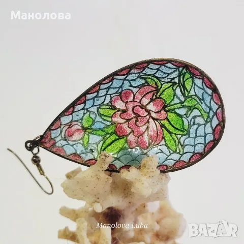 Висящи обеци с форма на сълза (капка), снимка 6 - Обеци - 55911943