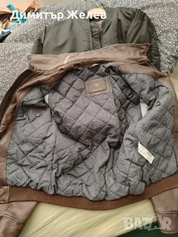 Мъжко кафяво кожено яке. , снимка 5 - Якета - 48088386