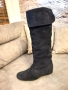Тъмносини дамски ботуши от естествен велур, номер 39, снимка 6
