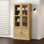 vidaXL Стъклен шкаф витрина VIGO 85x35x170 см бор масив, снимка 2