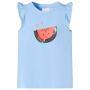 Детска тениска с ръкави волани, светлосиньо, 140(SKU:10633, снимка 1 - Детски тениски и потници - 44738805