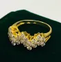Дамски пръстен жълто злато и брилянти, снимка 2