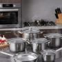 Комплект съдове от неръждаема стомана – 12 части - Готви като професионалист у дома, снимка 2