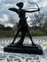 Голяма бронзова Ар Деко скулптура "Диана Ловджийката" – подпис F. Preiss, Bronze Garanti – 3.5 кг, снимка 1