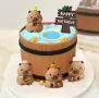 Комплект фигурки Капибара спа басейн топер Happy birthday декорация торта , снимка 2