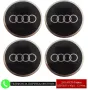 Стикери 90мм за Audi Ауди / алуминиеви емблеми за тасове / капачки / джанти самозалепващи, снимка 1