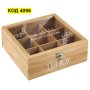 4096 Дървена кутия за чай с 9 отделения