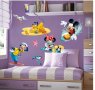 Мики и Мини Маус Доналд Плуто на море детски самозалепващ стикер за стена и мебел детска стая