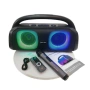 Парти тонколона 40W RMS Bluetooth RGB LED батерия 3600mAh дистанционно микрофон FM, снимка 5