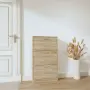 vidaXL Шкаф за обувки, дъб, 59x17x108 см, инженерно дърво, снимка 3