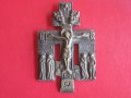 Уникален руски бронзов кръст икона 
