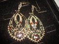 АРТ ВИНТИДЖ БРОНЗОВИ ОБЕЦИ с КРАСИВИ ЦВЕНТИ КАМЪНИ КРИСТАЛИ 11891, снимка 2