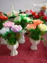 ръчно изработени кашпи и цветя от сатенени ленти , снимка 5