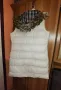 Бял, дебел, зимен дълъг елек от шушлеков плат, снимка 2